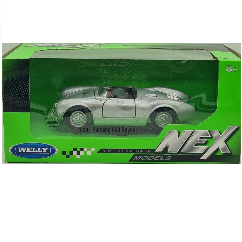 ماکت پورشه 550 (PORSCHE 550 SPYDER 1:24 WELLY) نقره ای