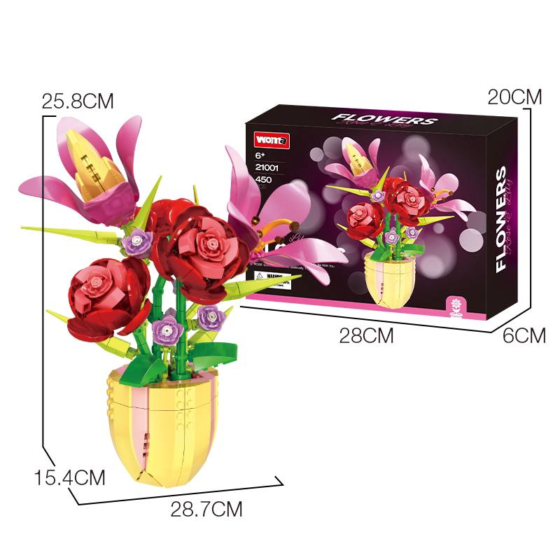 لگو طرح گل با گلدان 450 pc کد 21001