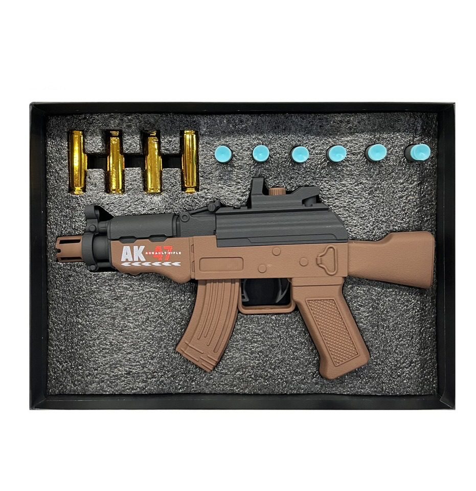اسباب بازی تفنگ تیر اسفنجی به همراه پوکه AK – 47 مدل A138A
